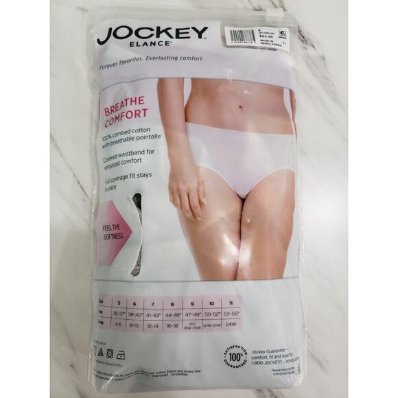 NEW‎ SIZE 8/ XL - Jockey 3 Pairs Breathe Comfort Hipsters Panties - 1540 Panty - Picture 4 of 4